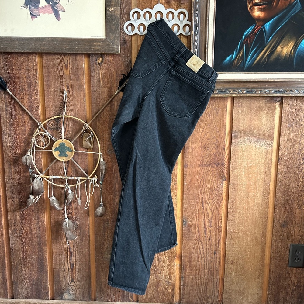 Vintage 90s Lee y2k Charcoal Denim Jeans 33x34